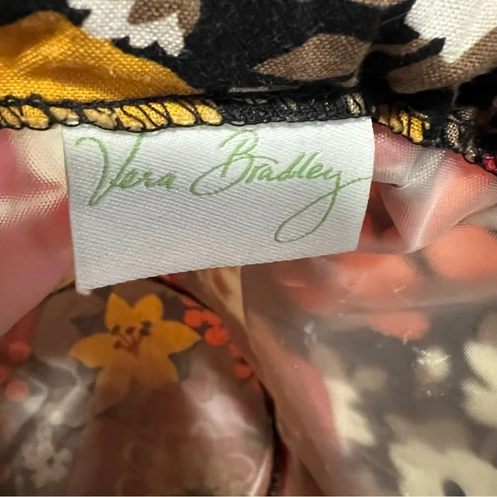 VERA BRADLEY Bittersweet 2013 Ditty Bag Drawstring Lined Yellow Brown Y2K Travel